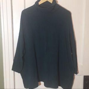 Anthropologie hunter green mock turtleneck sweater